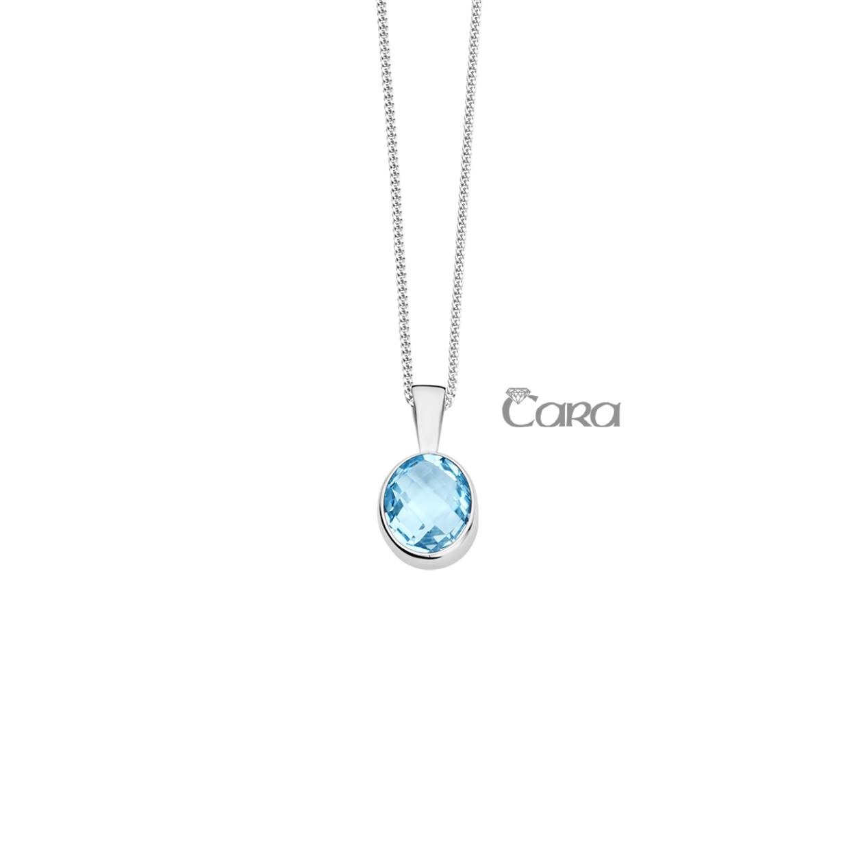 Cara hanger wit goud 18k Topaas en zirconia- bijpassende ketting ook verkrijgbaar