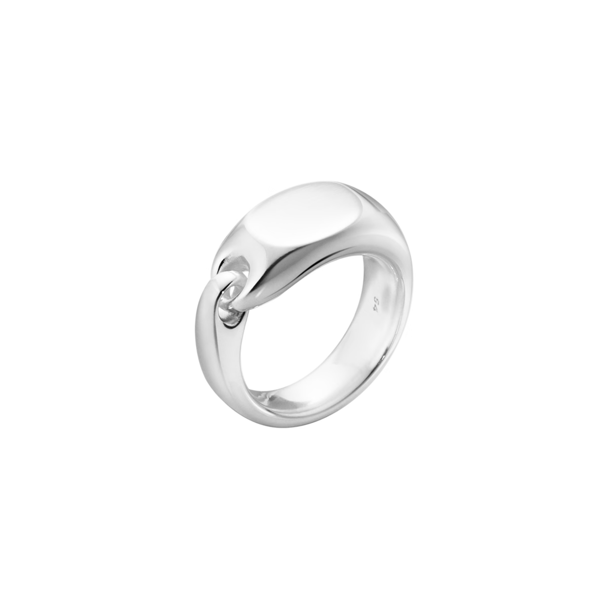 The classic sterling silver signet ring is given a contemporary twist. Combining its classic flattened top with the Reflect collection's signature link design, the piece makes a fresh and bold addition to any stack.