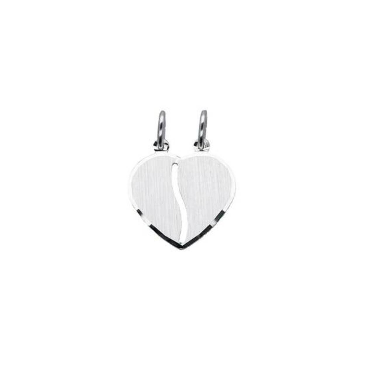 ZILVER BREEKHART 17MM - MAT/GLANS. Draag ieder de helft van het hartje
