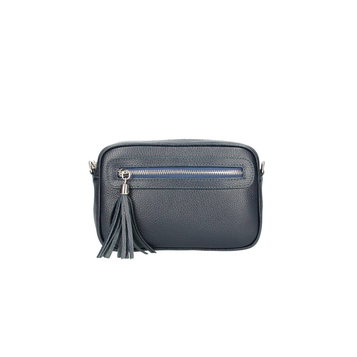 acht Lederen schoudertas 

rits vak aan de binnen- en buitenkant
polyester voering
afneembare schouderriem

Afmetingen:
Hoogte 15 cm x 23 cm x diep 8cm
