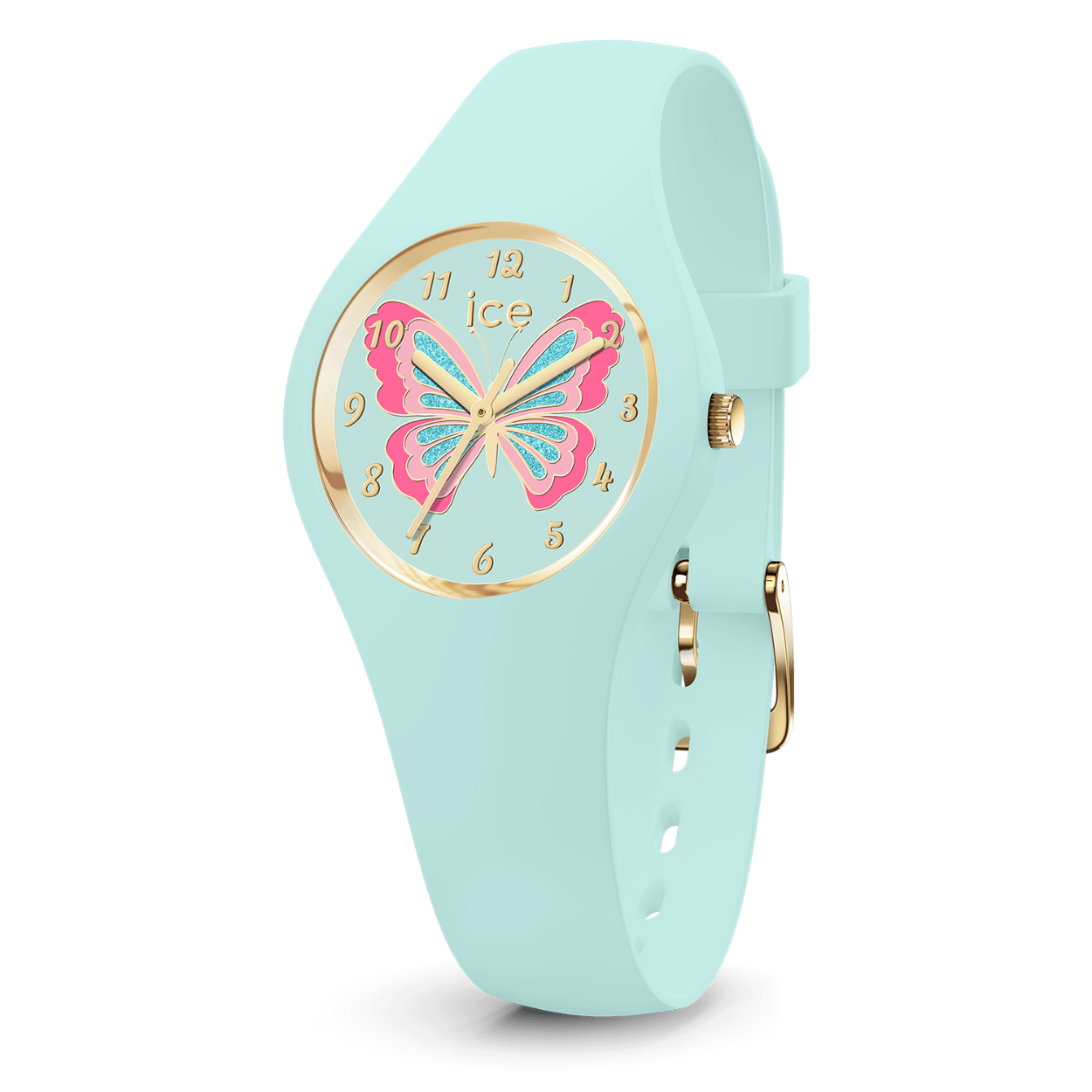Laat je verleiden door de magie van de ICE fantasia - Butterfly Bloom! Met dit kleine blauwe, sprankelende horloge met mooie roze vlinder bezorg je de pols van je kinderen moderniteit en goed humeur!