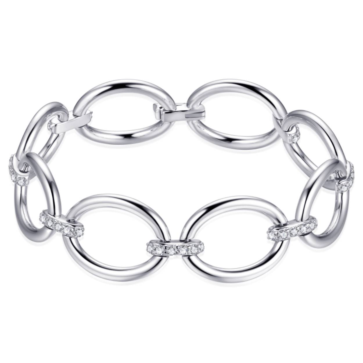 Mooie Zilveren ovale schakel armband met zirkonia's is beschikbaar in de maten: 17cm, 18cm, 19cm, 20cm. 

Als u dit product wilt bestellen, kan u bij het afrekenen in het kopje opmerkingen de gewenste maat doorgeven. Bijvoorbeeld: maat 19cm.

Leuk om te combineren met bijpassende ring R407 en/of
oorringen KC1014