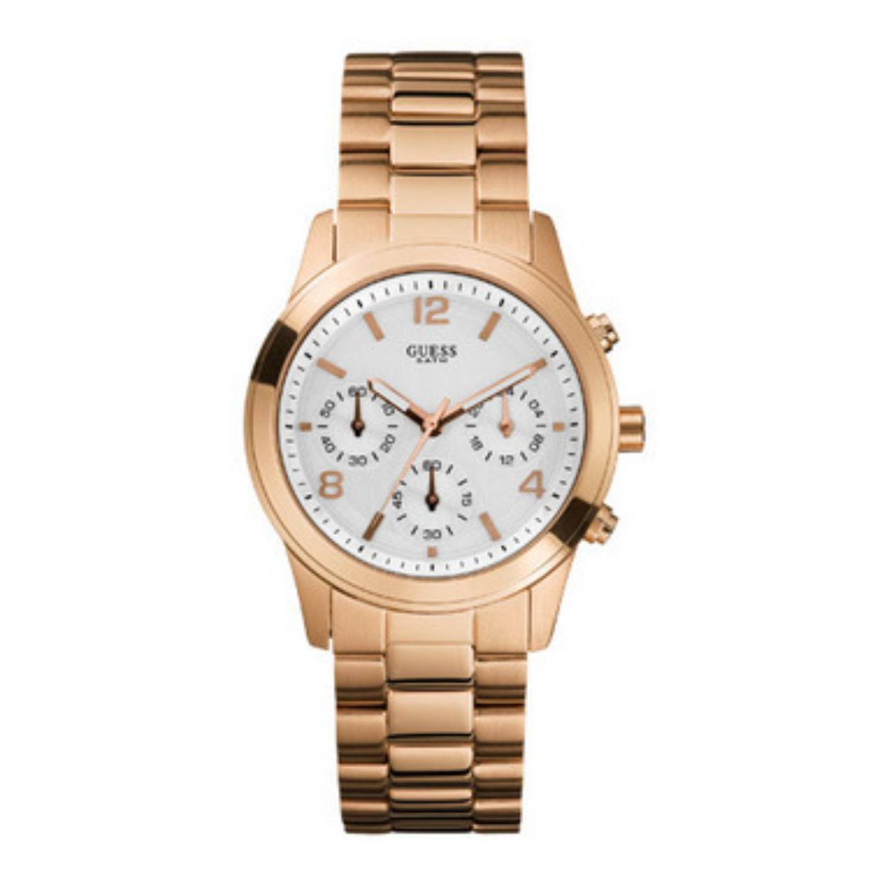 Merk	Guess
Categorie	Horloges
Artikelnummer	W16571L1
Diameter	38 mm
Dikte kast	12 mm
Doelgroep	Dames
Kastvorm	Rond
Kleur band	Rosekleurig
Kleur kast	Rosékleurig
Kleur wijzerplaat	Wit
Materiaal Band	Edelstaal
Materiaal Kast	Edelstaal
Waterdichtheid	5 ATM