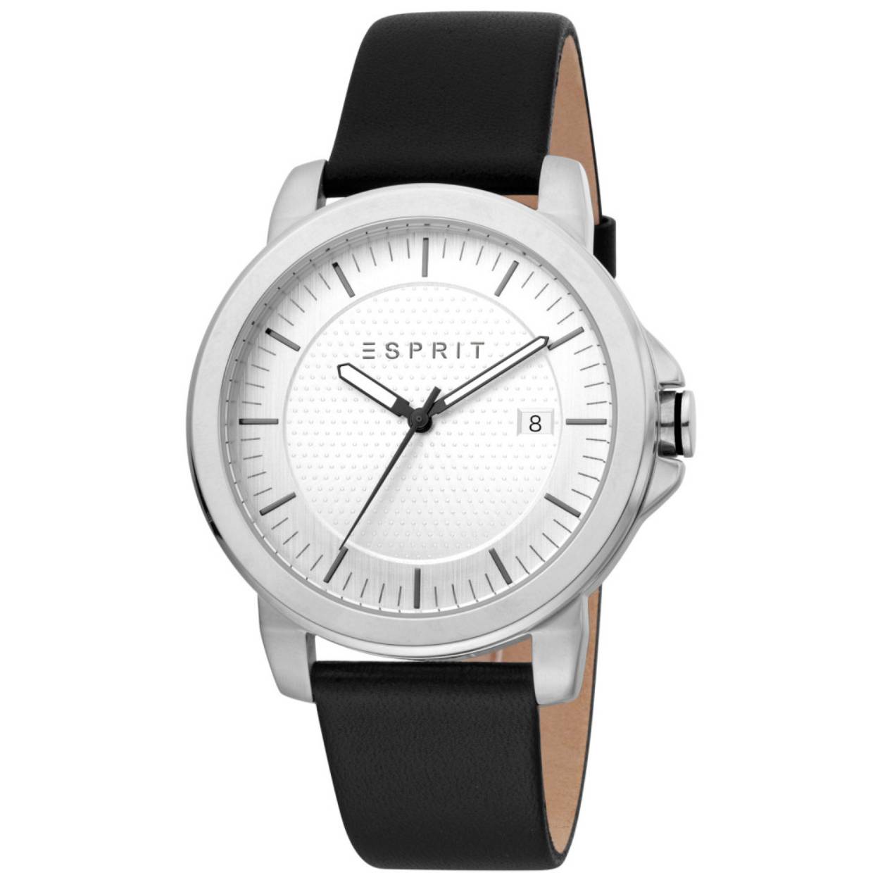 Dit heren horloge is van het merk Esprit. Het is een quartz horloge met een datum aanduiding. De band is gemaakt van lederen. De diameter van de kast is 41mm.