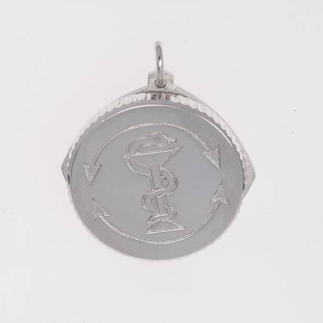 S.O.S. meldaillon 22 mm.
massief zilver water en stofdicht.