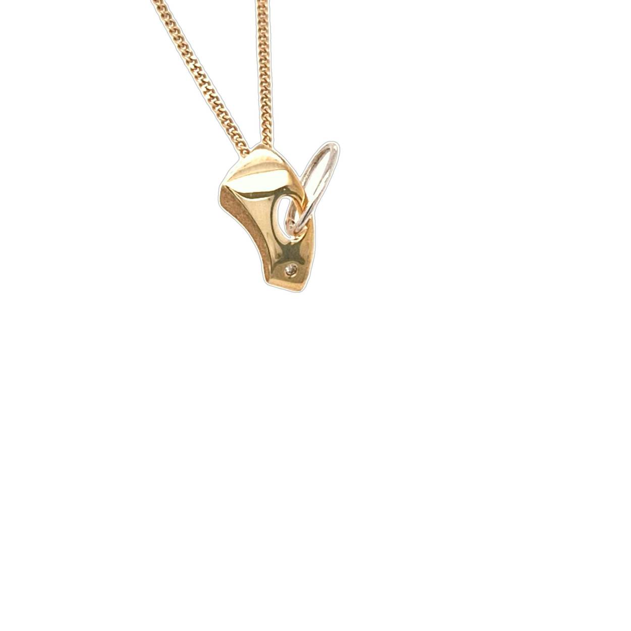 bicolor gouden hanger met diamant