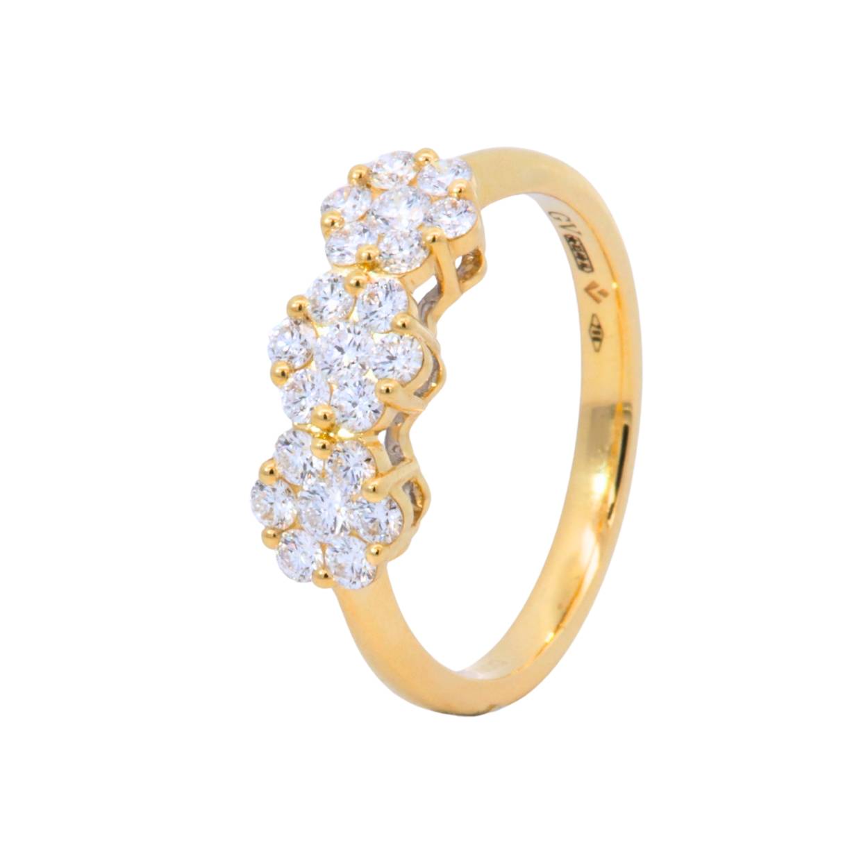 Giorgio Visconti AGX12311 ring in 18ktgeel goud met briljant FGVS 0.19ct 2.30gr
