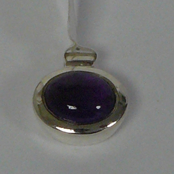 Strakke zilveren hanger met echte Amethist