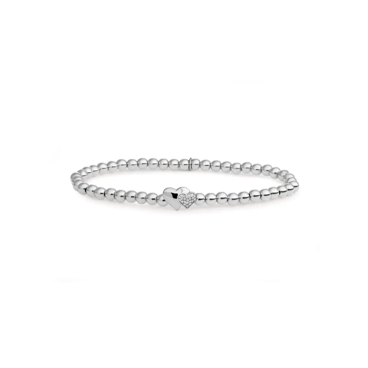 Sparkling jewels armband zilver dubbel hart