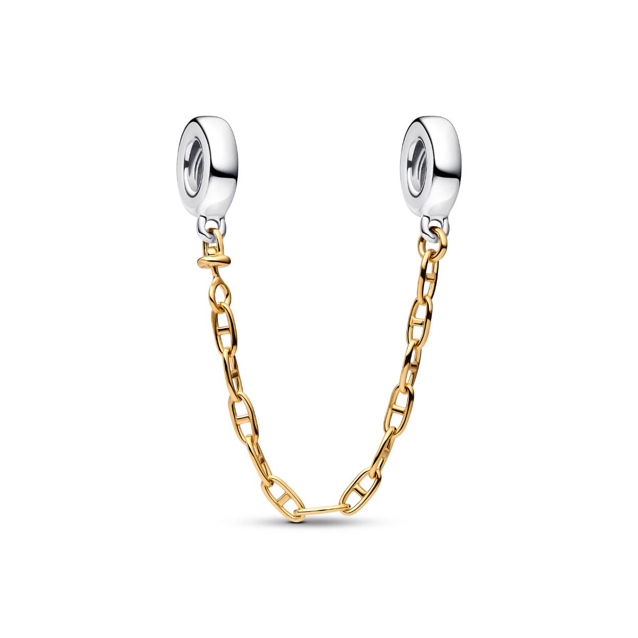 Veiligheidsketting zilver en gold plated