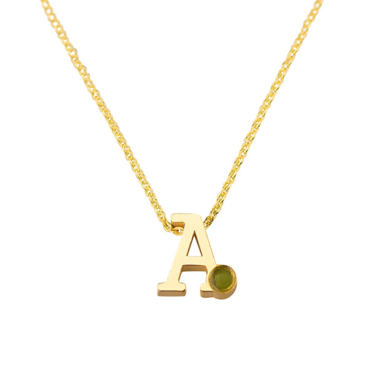 Gouden collier met letterhanger