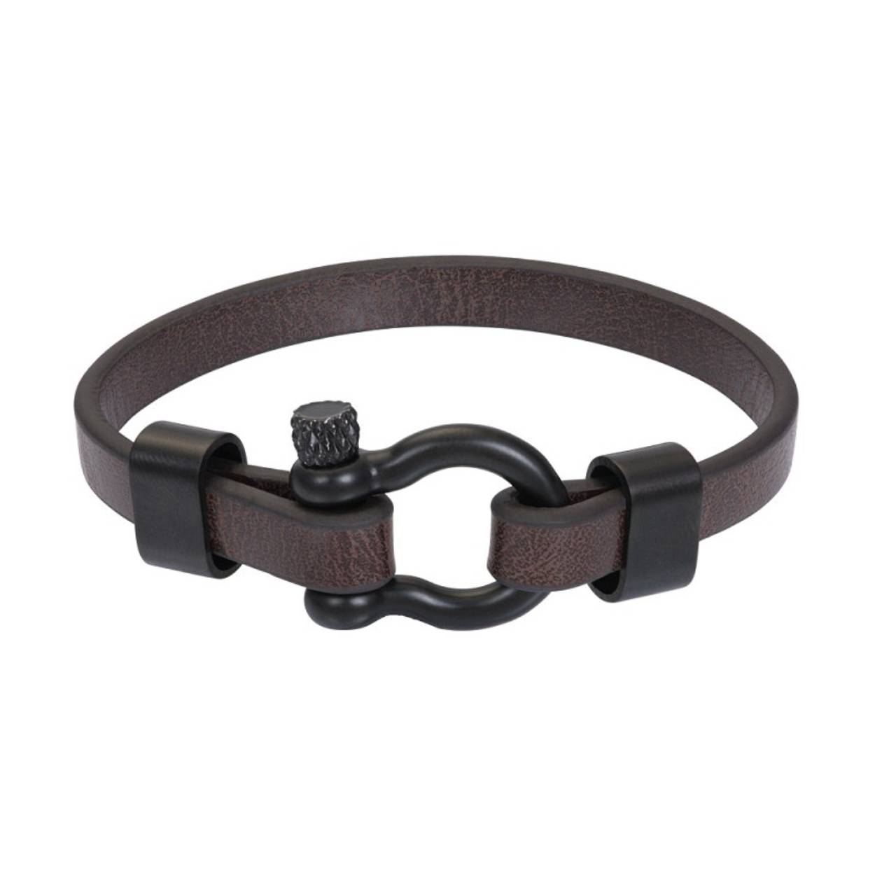 De iXXXi Men armband Mick bestaat uit een combinatie van bruin leer en zwartkleurige stainless steel details. Het design van armband Mick bestaat uit een gladde, bruine, lederen band met stoere zwarte stalen details.