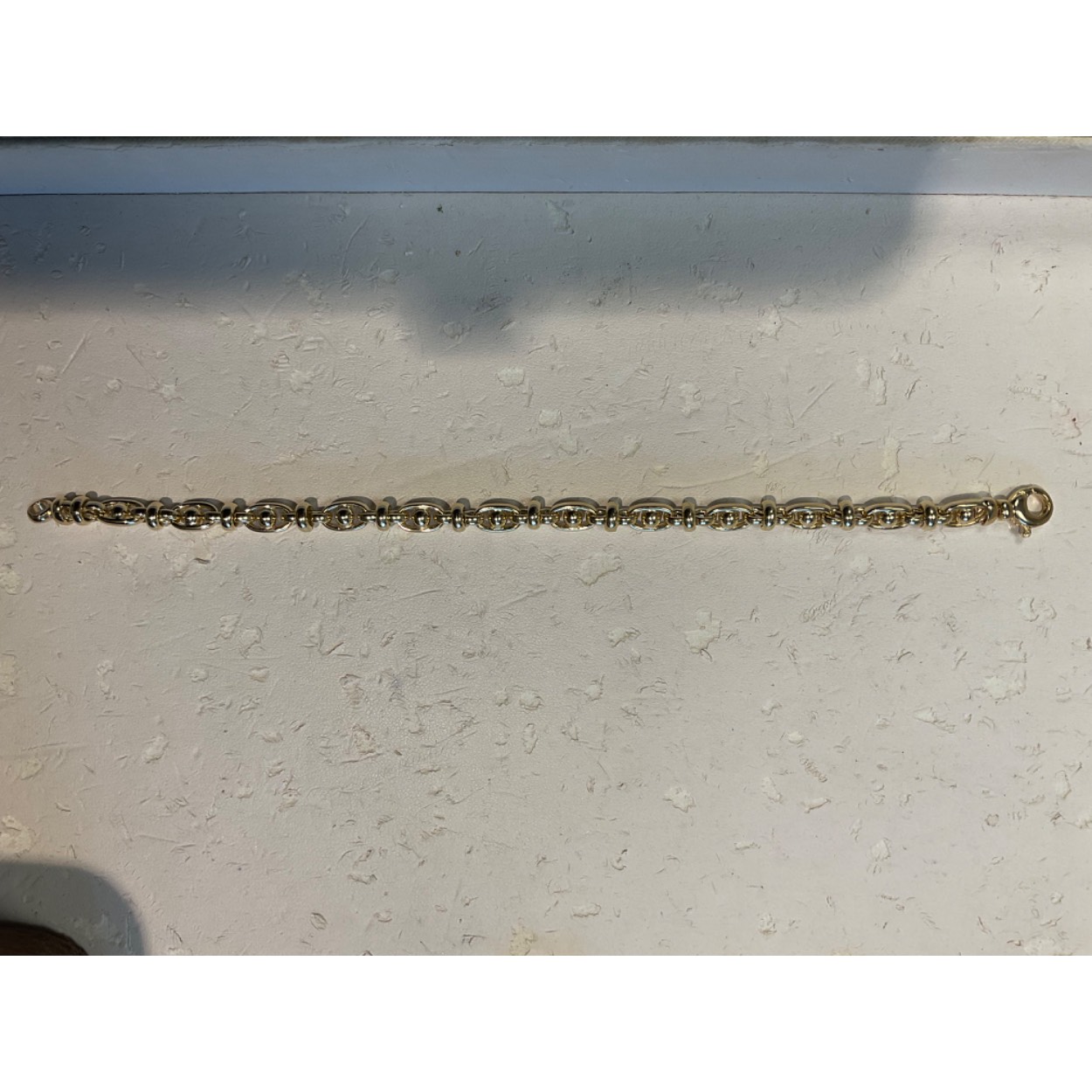 14 karaat geelgouden armband van 19 cm fantasieschakel