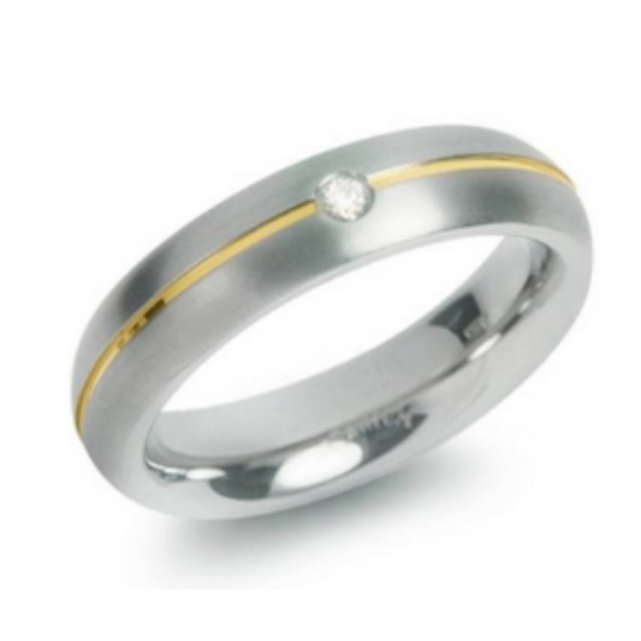 Boccia titanium ring met diamant