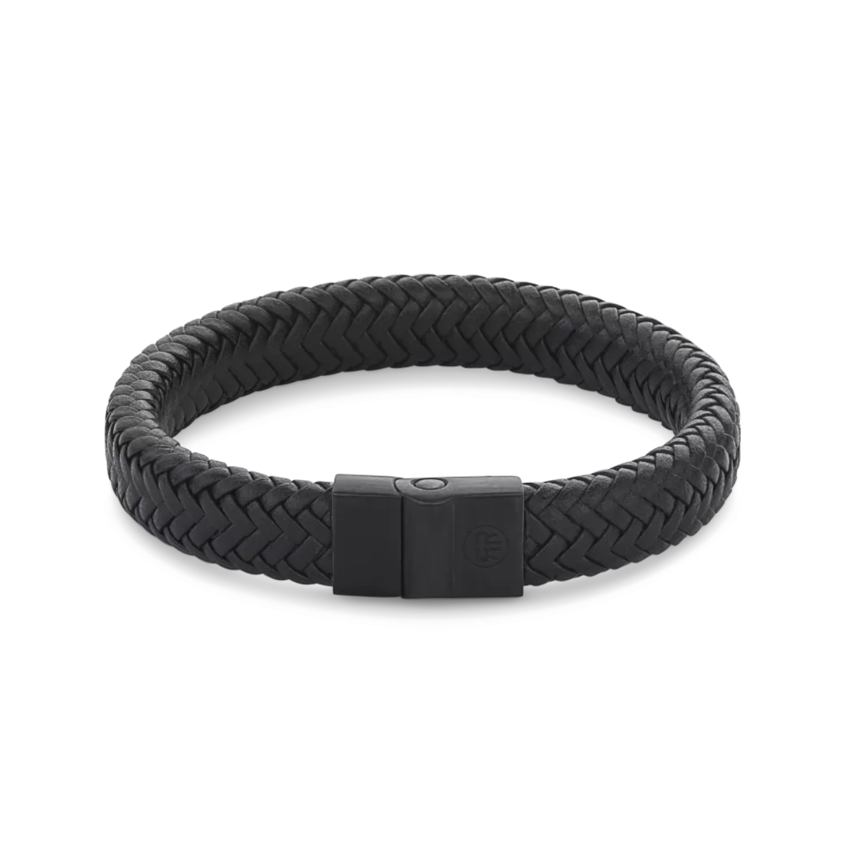 Rebel & rose armband full metal herringbone black black L 
RR-M0020-B-L