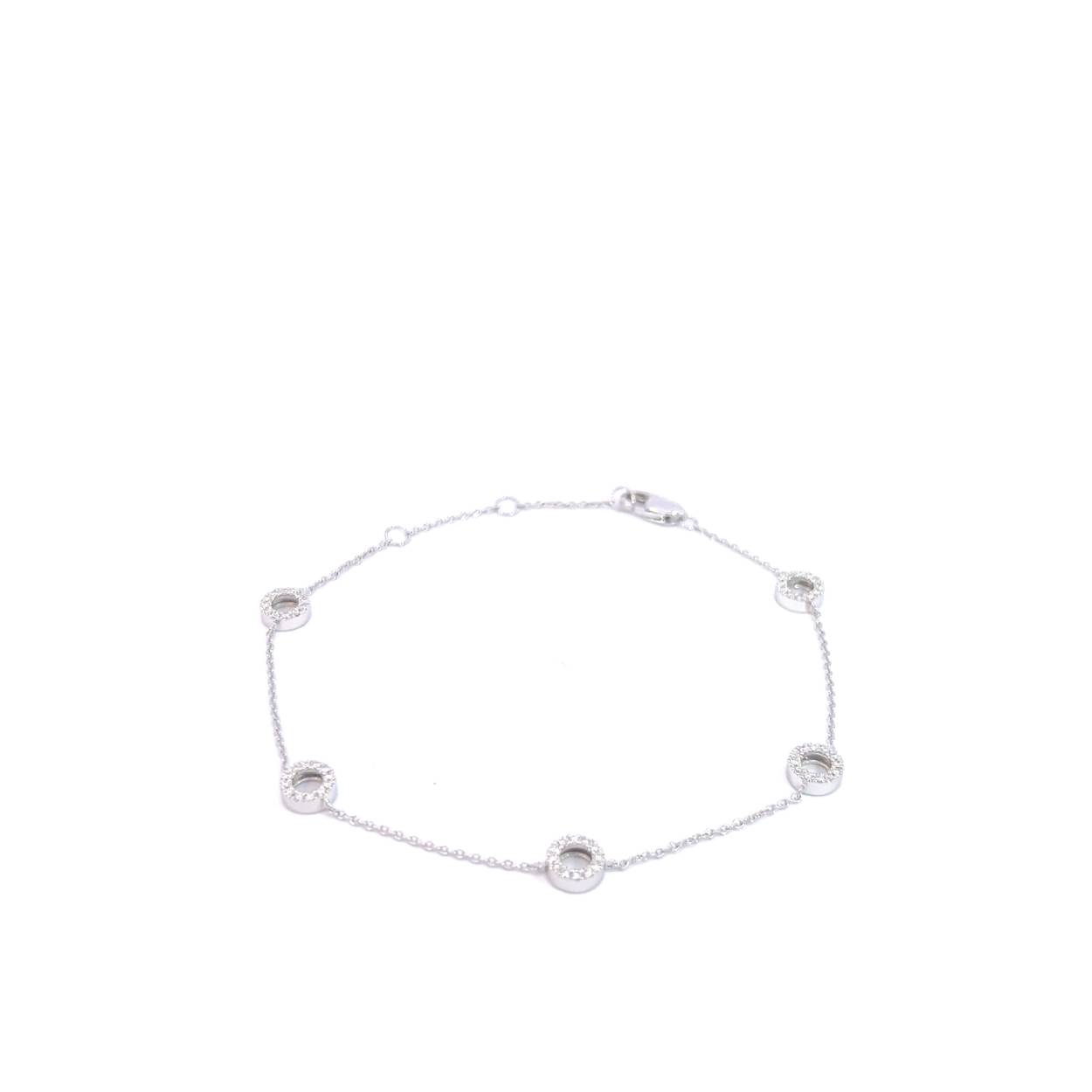 Witgouden armband 18Kt met diamant 0.14ct