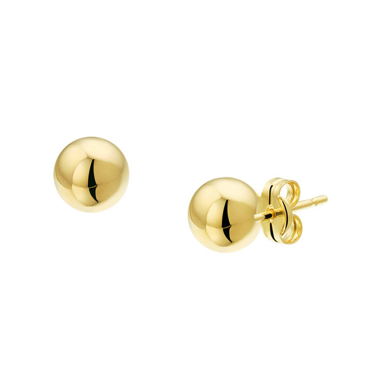 Geelgouden oorknoppen bol 6 mm