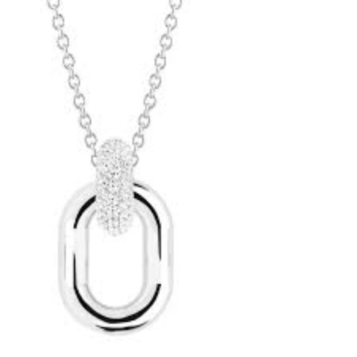 Zilveren collier met zirkonia de lengte is aan te passen doormiddel van een schuif systeem. 