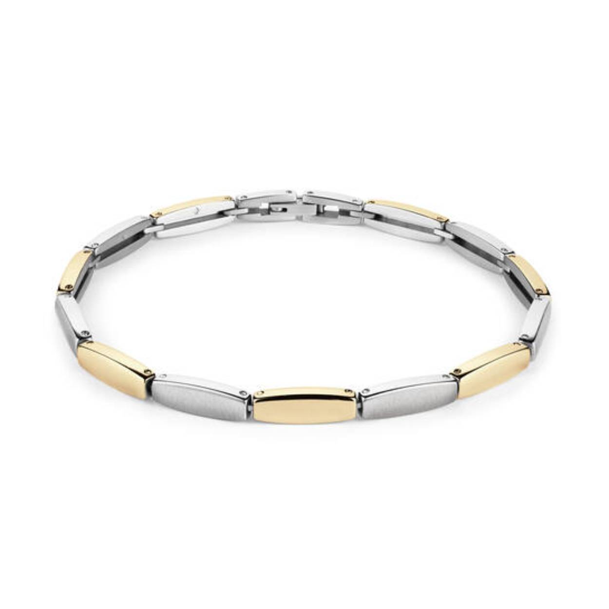 Boccia titanium armband deels goldplated.
Combineer met het bijpassende collier voor een complete look!