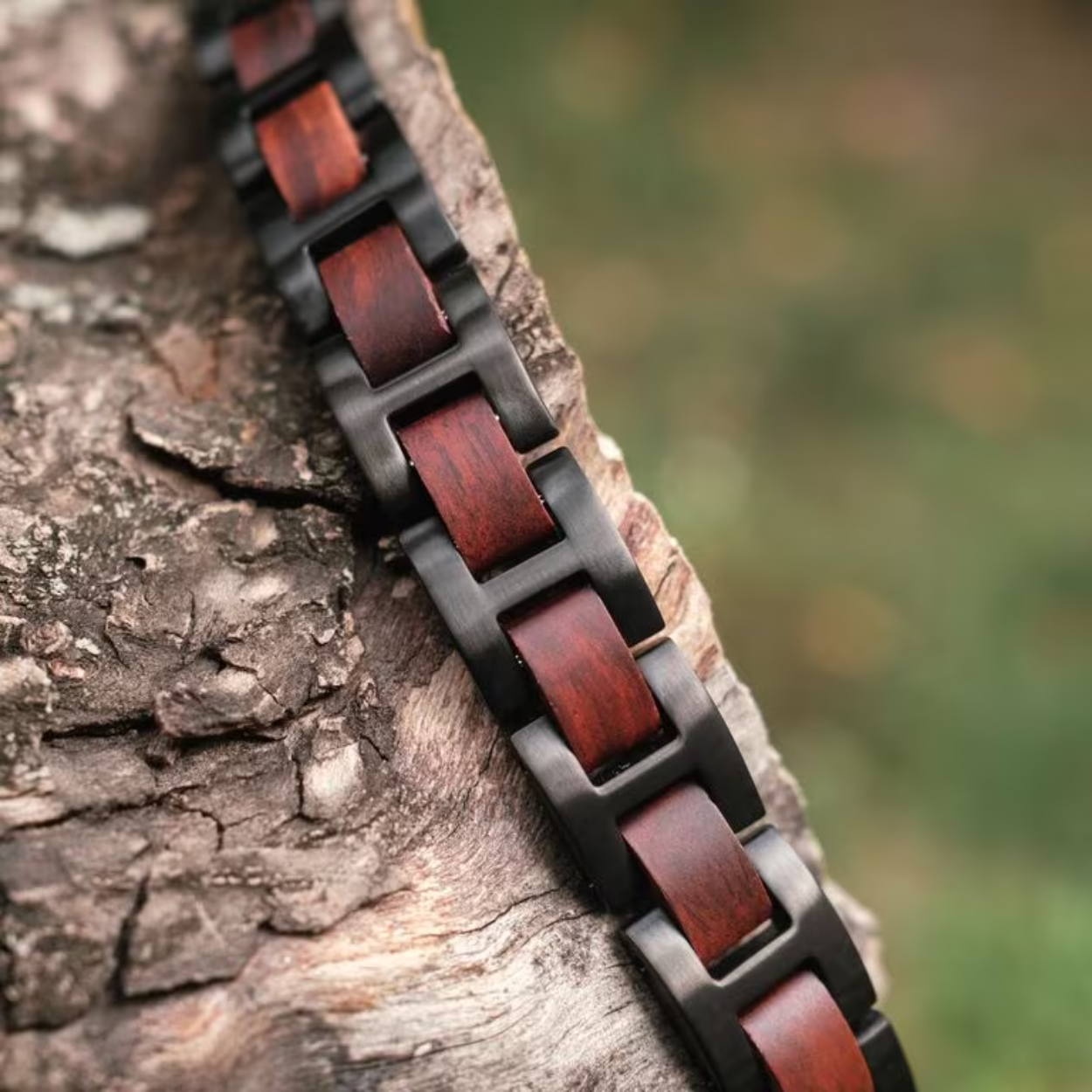 Holzkern Armband Acoustic (padauk/black)