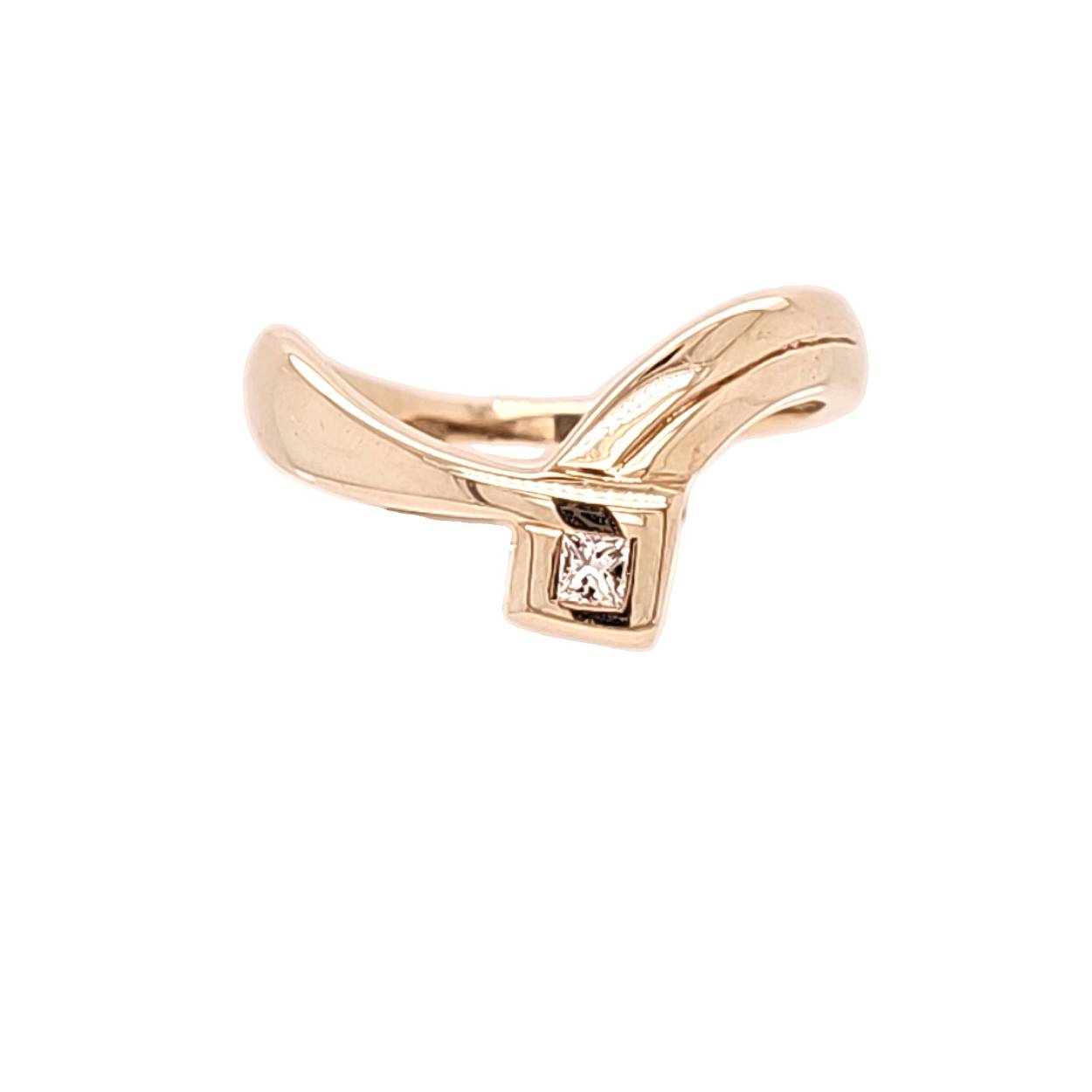 Geelgouden ring met diamant 0,07