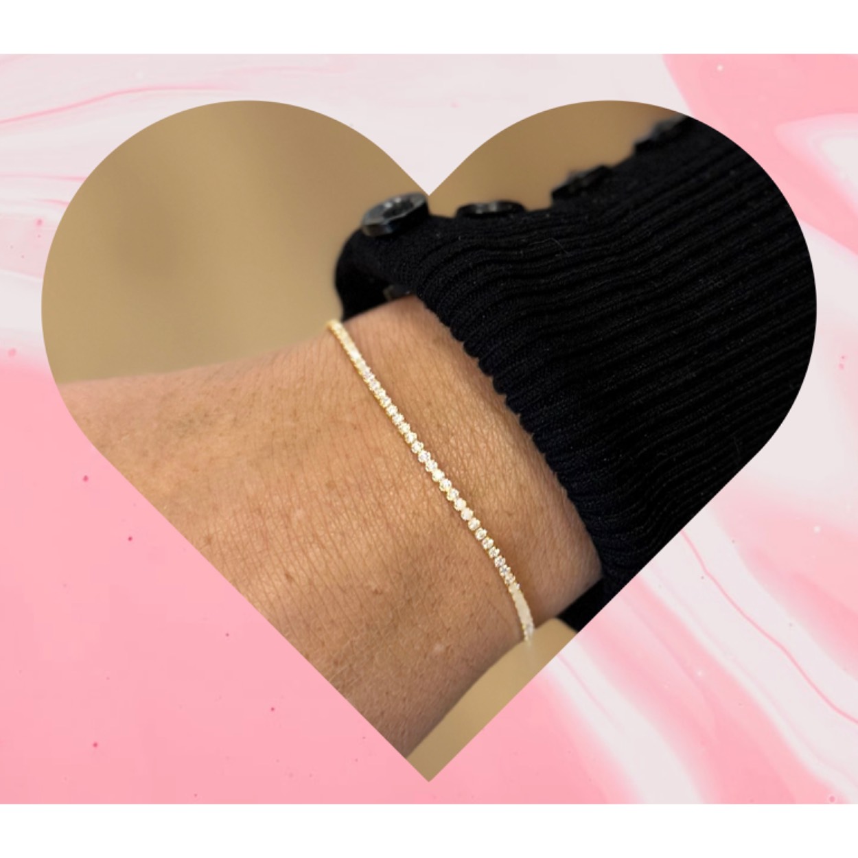 My iMenso ODM "Tennis Crystal 2.0mm CZ" bracelet (925/1Micron    gold-plated) 16+3cm
