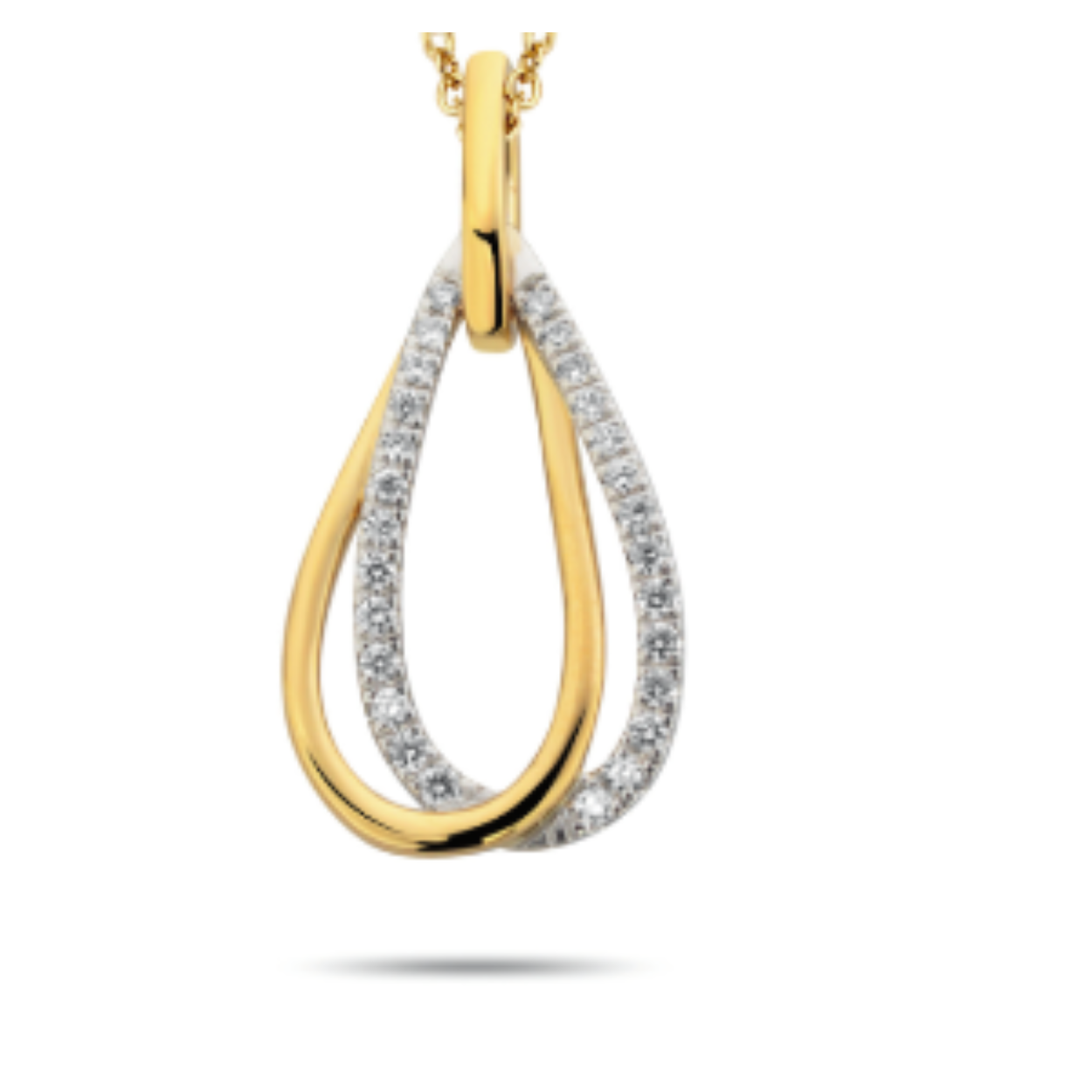 14k gouden hanger met 27 briljant geslepen diamanten 0.15ct GH/Si1 (exclusief collier)