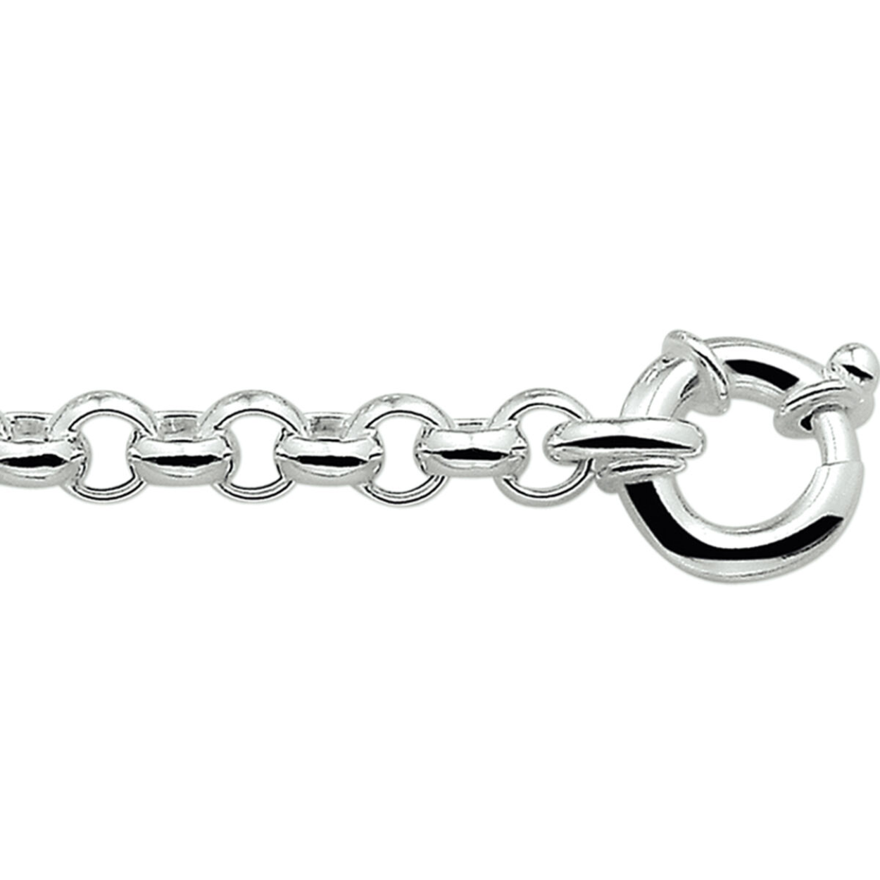 Zilver armband jasseron 7mm met groot springslot