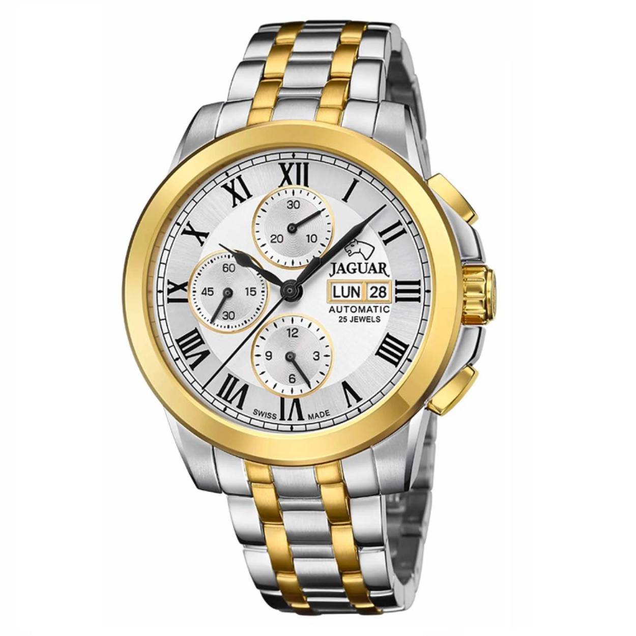 Bicolor Jaquar horloge 
Automaat 
Valjoux Chronograaf

