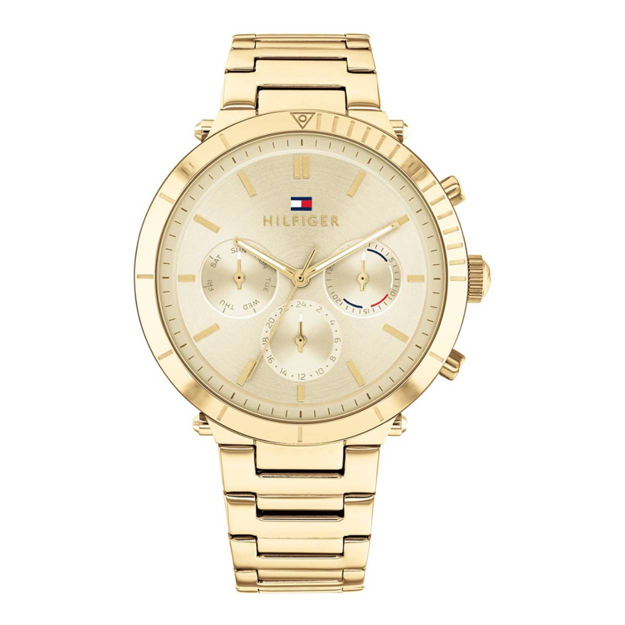 Blauw stalen heren horloge met chronograaf