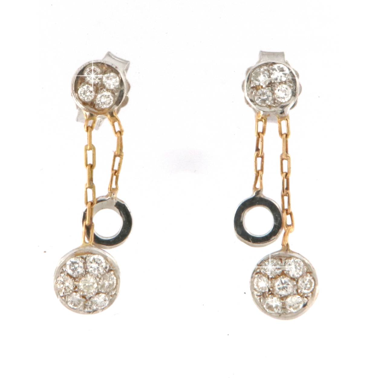 oorbellen 18kt met briljant, eigen unieke creatie
0.26ct
