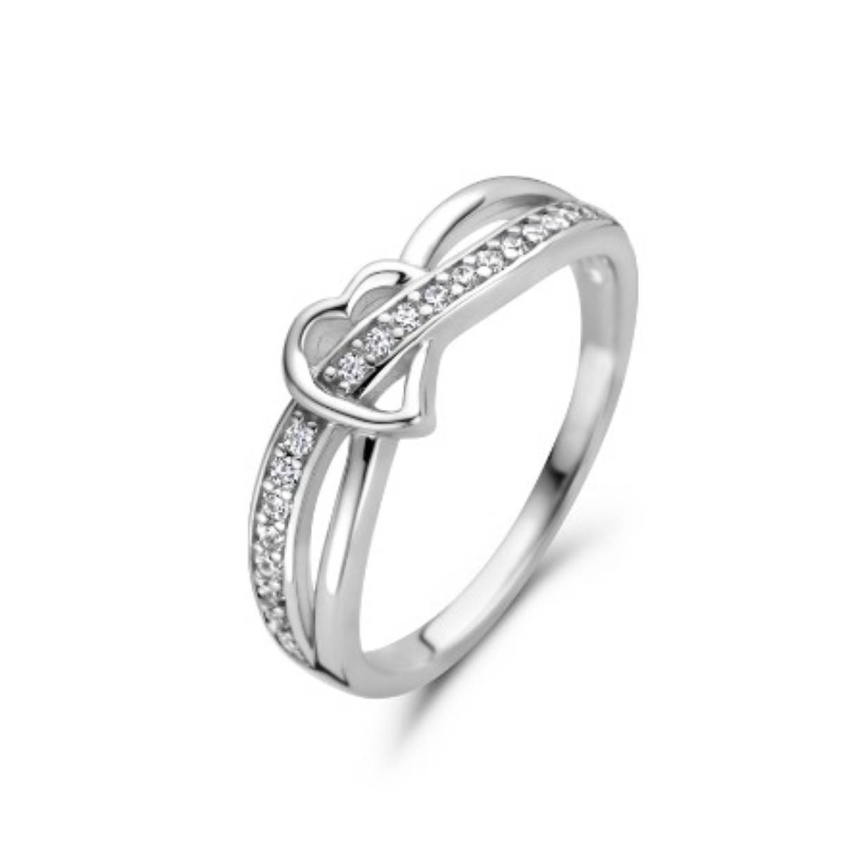 Zilveren ring met zirkonia's