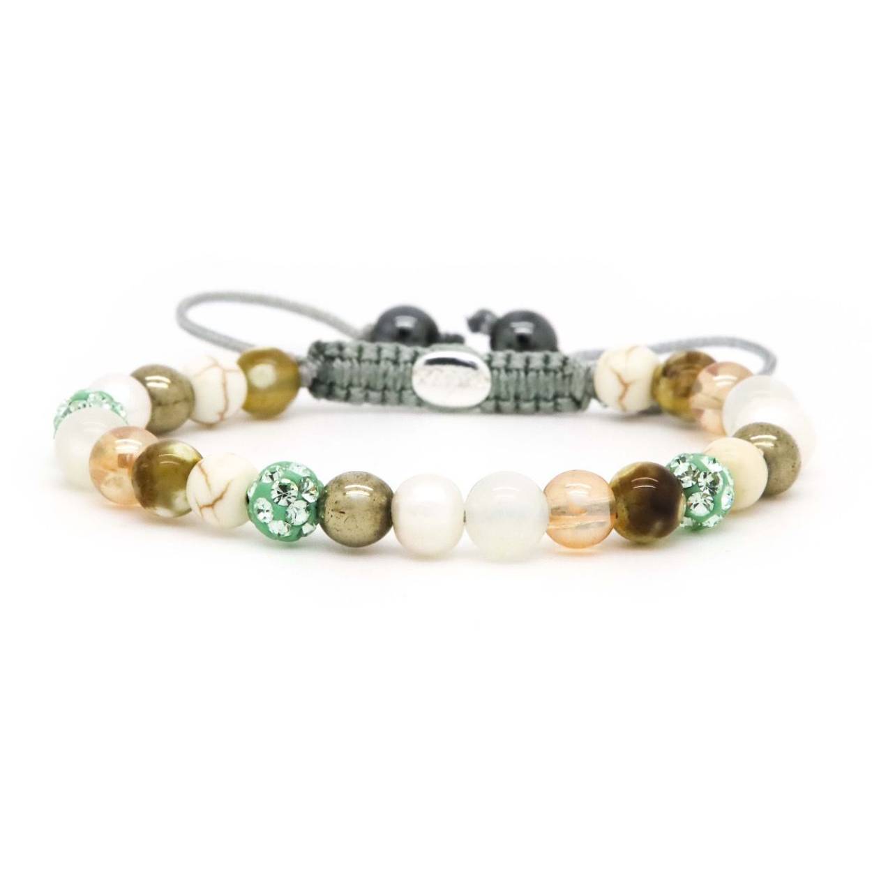 Karma armband, Spiral JESSY XS (green crystal)