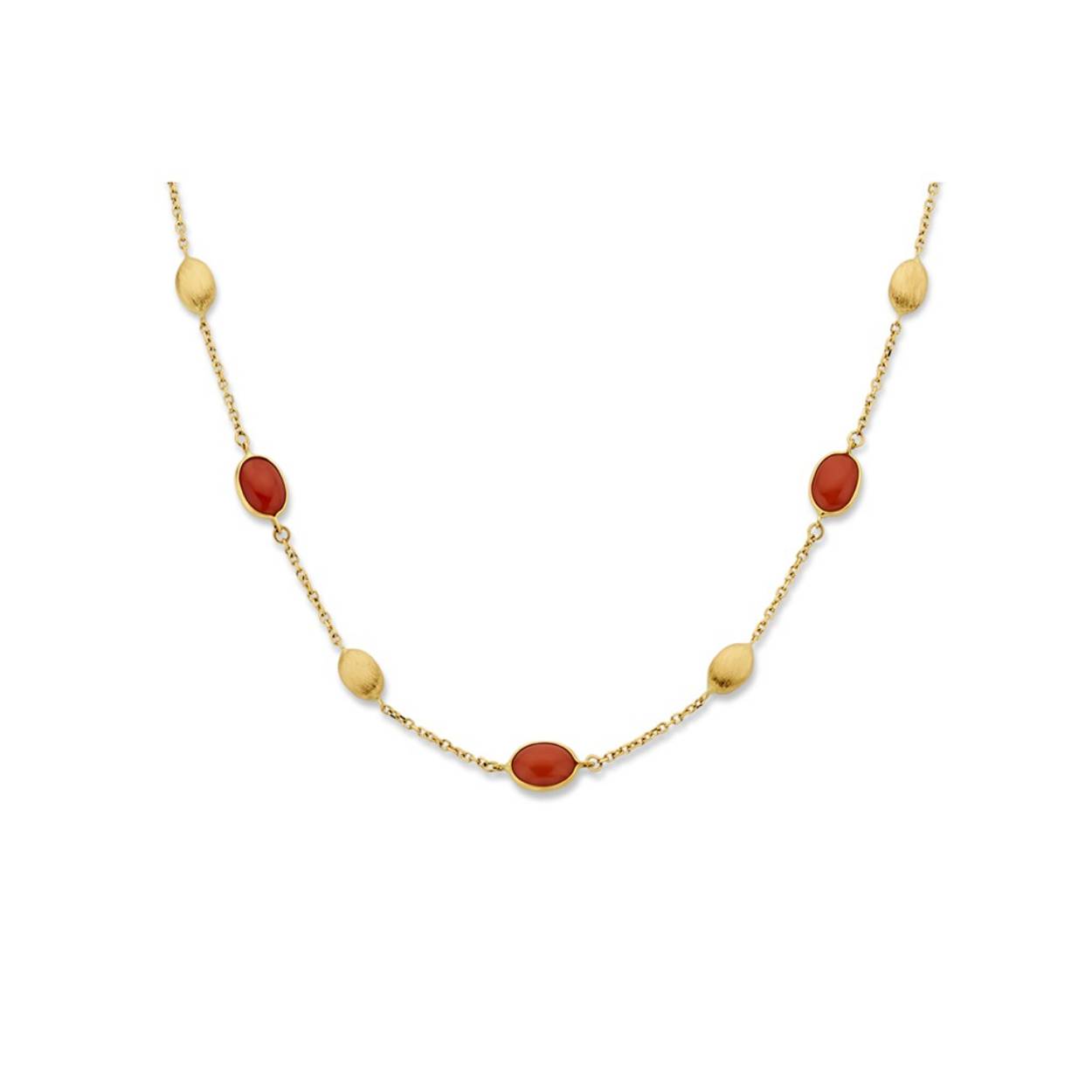 You & Me collier goud 18k met koraal