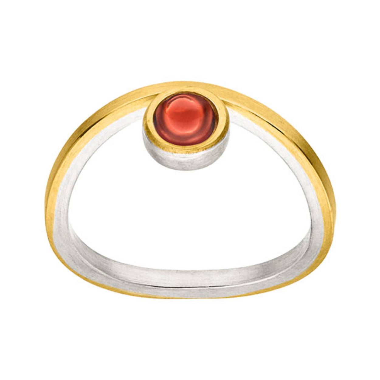 Manu Schmuck Ring Zilver/goud granaat