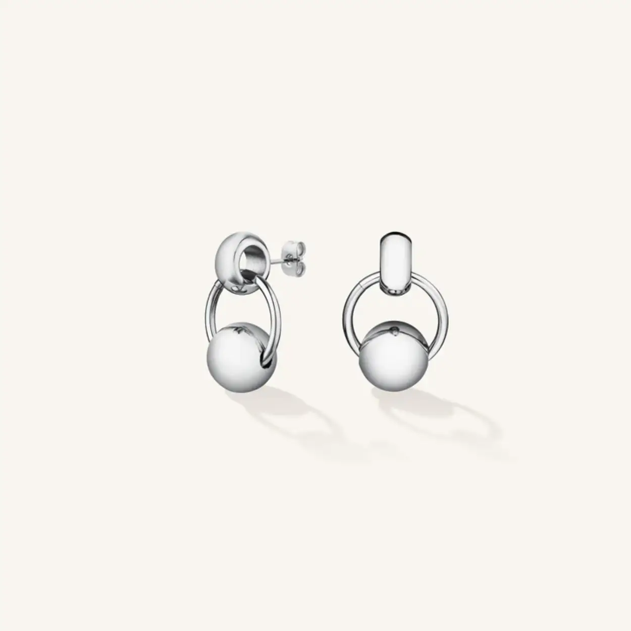 Rosefield Chunky Roll Hoops Silver JECES-J897