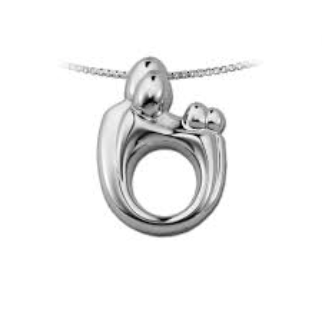 zilveren hanger M'mamour moeder en 2 kinderen