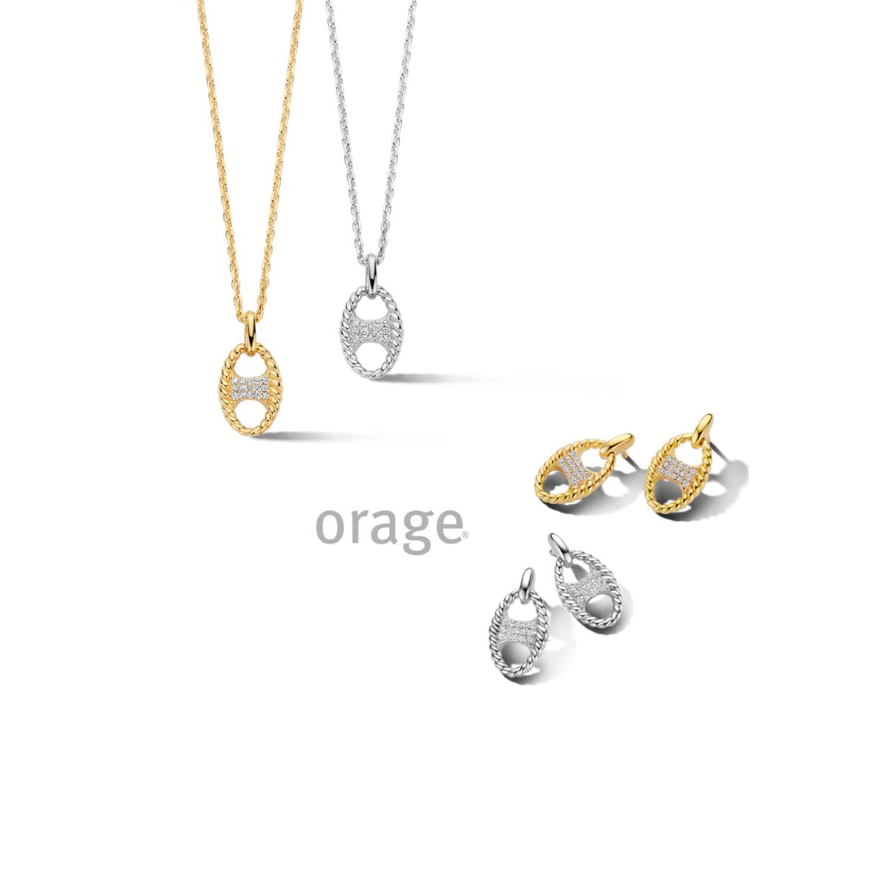 Zilveren armband met zirkonia's van het merk Orage
Lengte: 16 + 3 cm
Bijhorende ketting met hanger en oorbellen ook verkrijgbaar
Ook verkrijgbaar in de goudkleurige versie