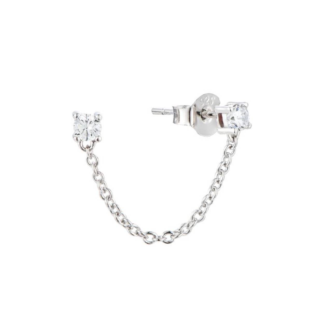 MY iMenso ODM "Doppia Borchia" single earring (925/rhod-plated)