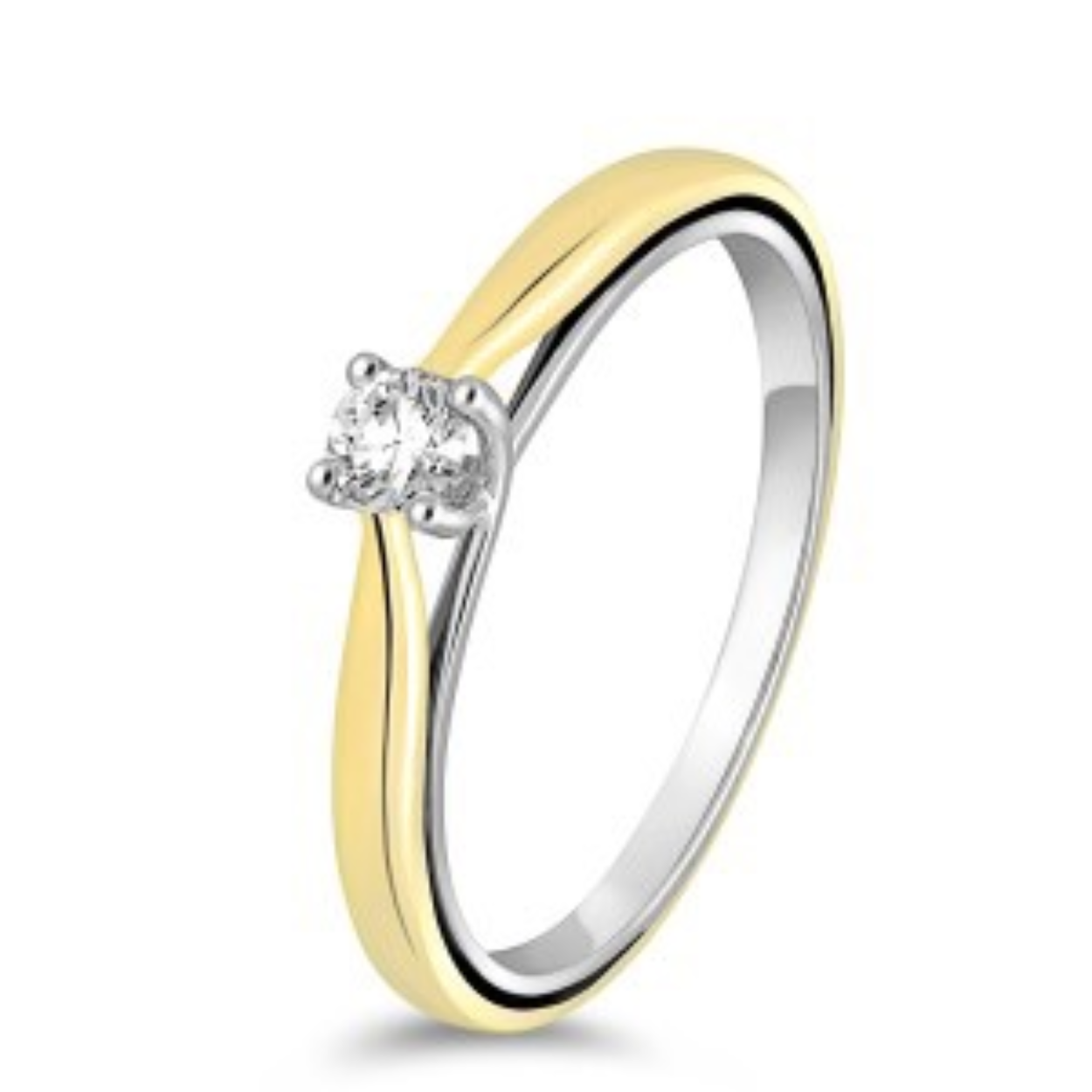 Bicolor solitair ring mt 17,75