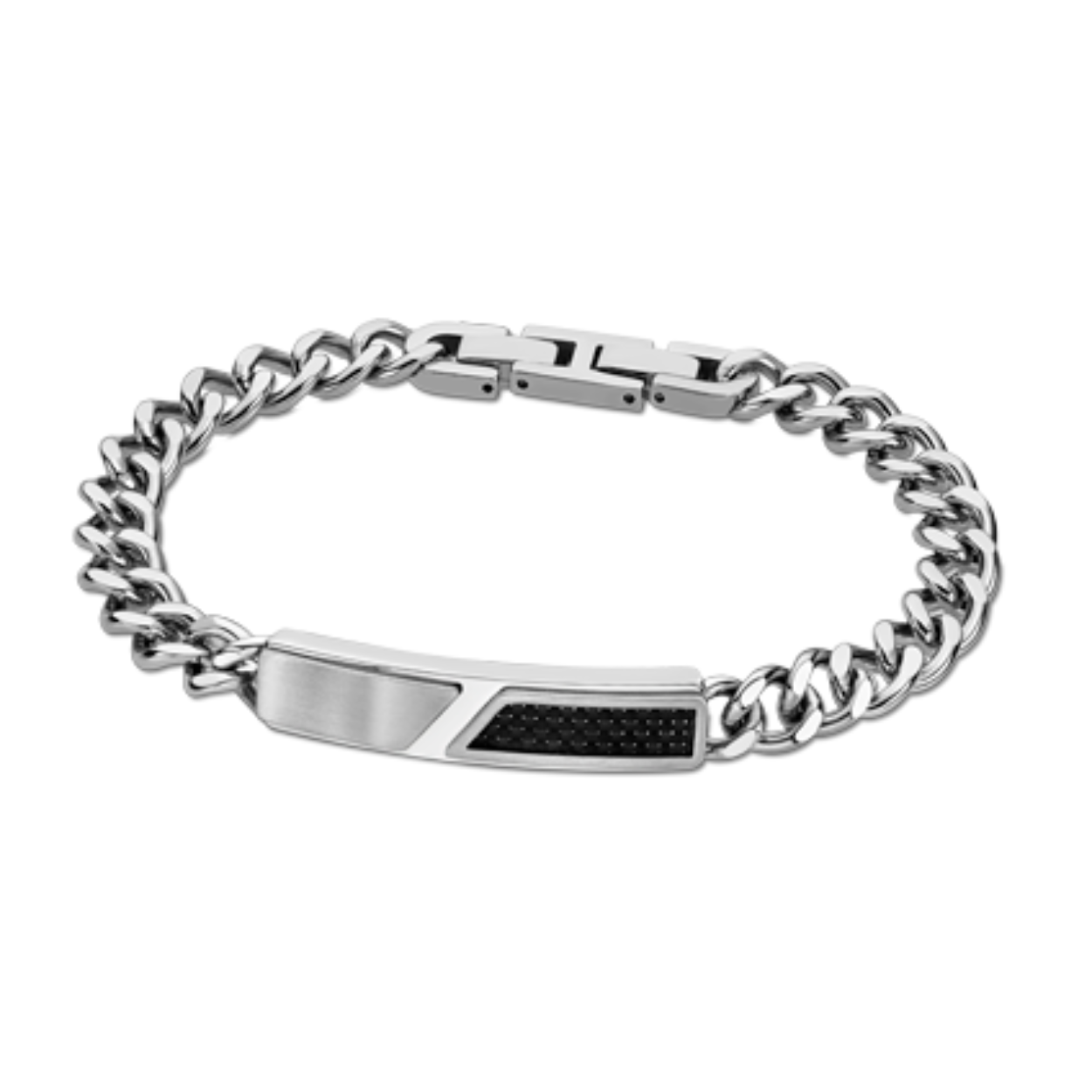 Dit prachtige Lotus Style armband heren graveerplaat is zwart en zilverkleurig en heeft een stoere uitstraling. De armband is voorzien van een graveerplaat waarop je een persoonlijke boodschap kunt laten graveren. De armband kan solo gedragen worden voor een minimalistische look, of gecombineerd met andere armbanden voor een meer gedurfde uitstraling. Een stijlvolle toevoeging aan je outfit!