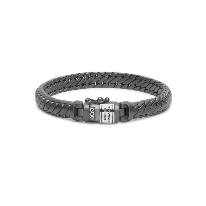 J070BRS D - BEN XS BRACELET ZWART RHODIUM SILVER