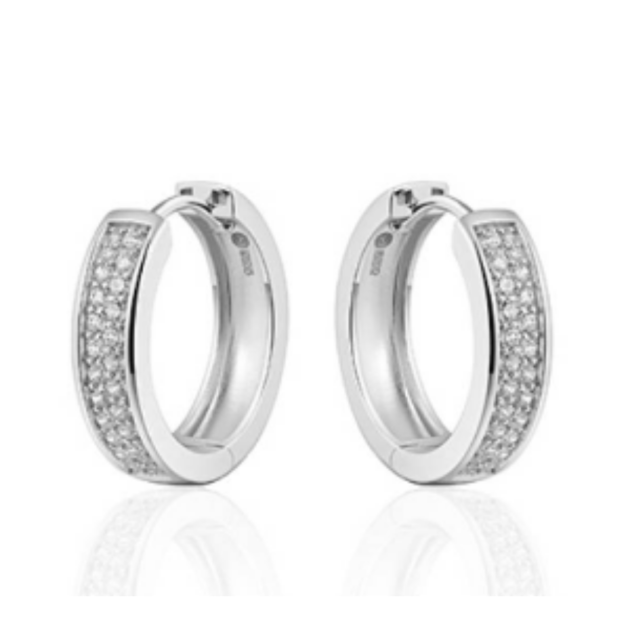 Zilveren oorringen met zirkonia 20mm