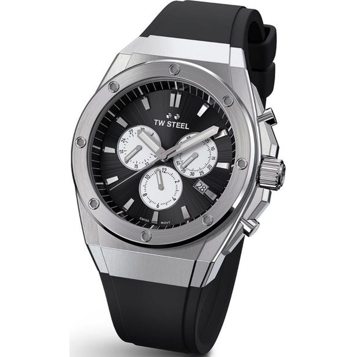 De nieuwe CE4041 maakt een krachtig statement. Dit stijlvolle horloge is voorzien van een Swiss made uurwerk, saffierglas, een comfortabele zwart siliconen band en drie jaar wereldwijde garantie.


