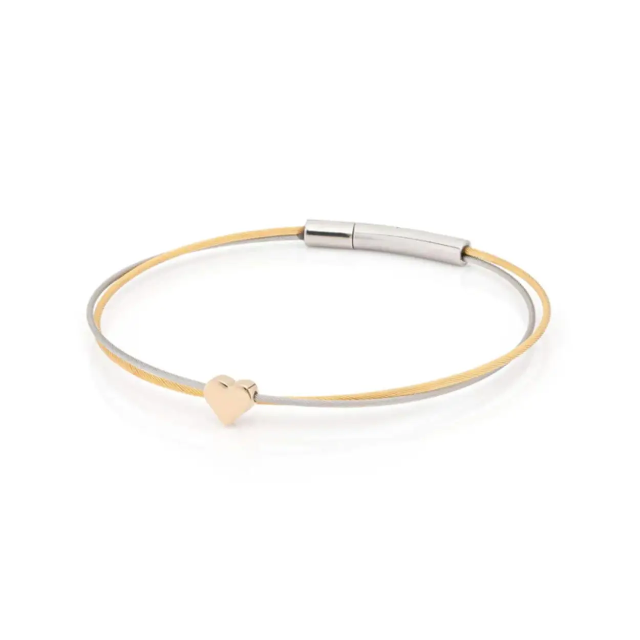 Thinking of You armbandje bicolor met hartje, edelstaal