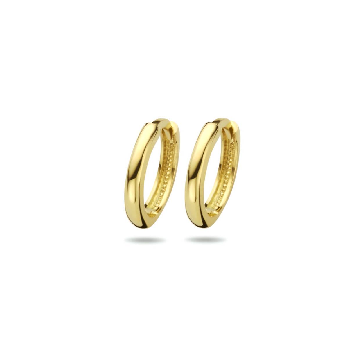 14k Geelgouden klapoorringen. De oorringen hebben een afmeting van 10.5x2mm