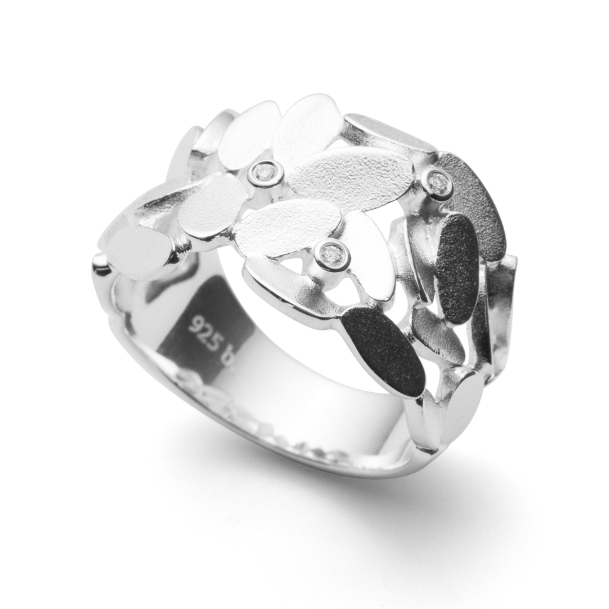 zilveren ring met diamant