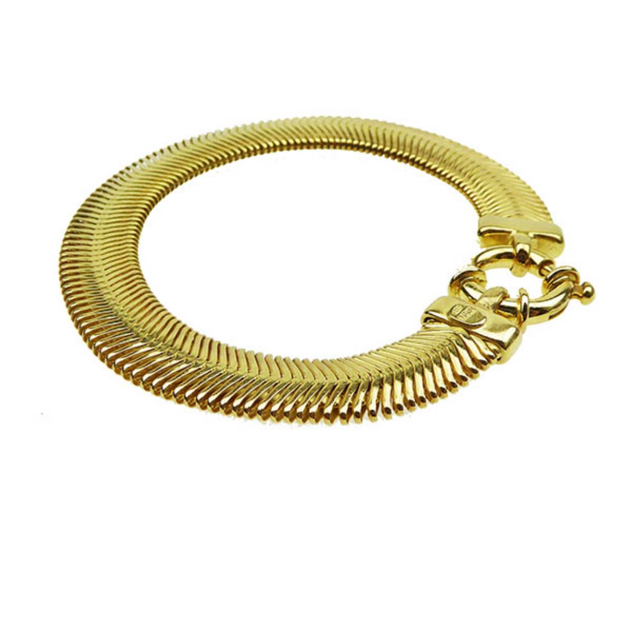 Armband & ketting - Ovale slang 10x3mm Verguld

