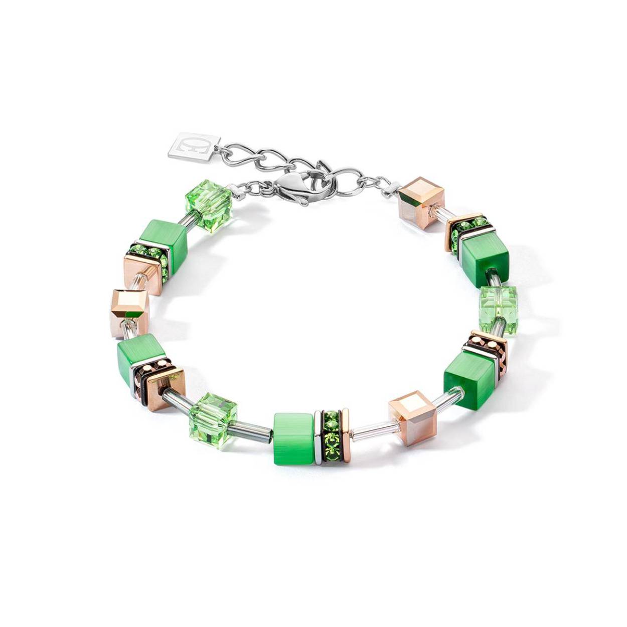 Uiting van echt kleurplezier in de trendkleur groen. Tijdloos mooie armband uit de GeoCUBE® Iconic Collection, de designklassieker van Coeur de Lion.