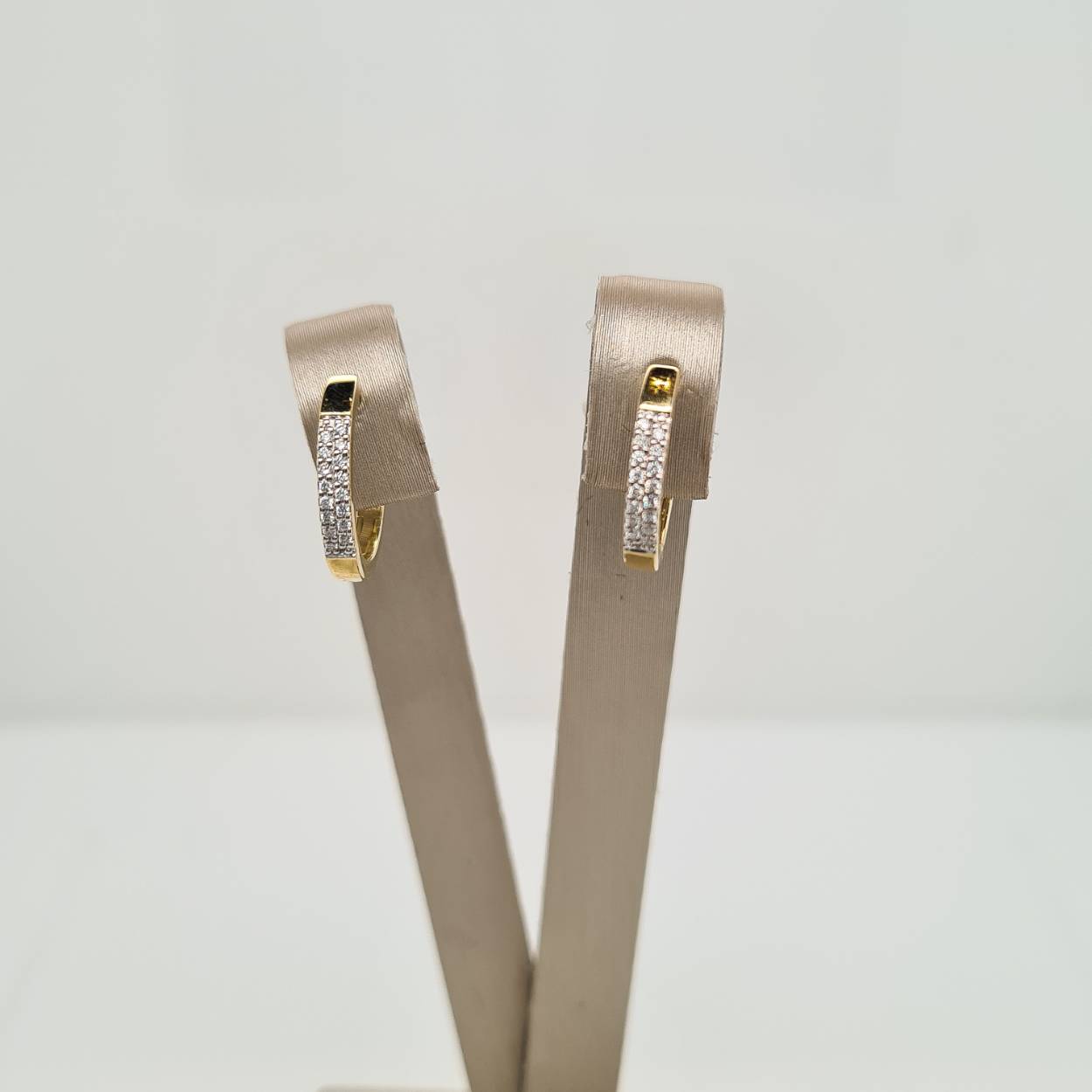 Prachtige 14 karaat gouden oorsieraden met diamant, 0.1 crt. 